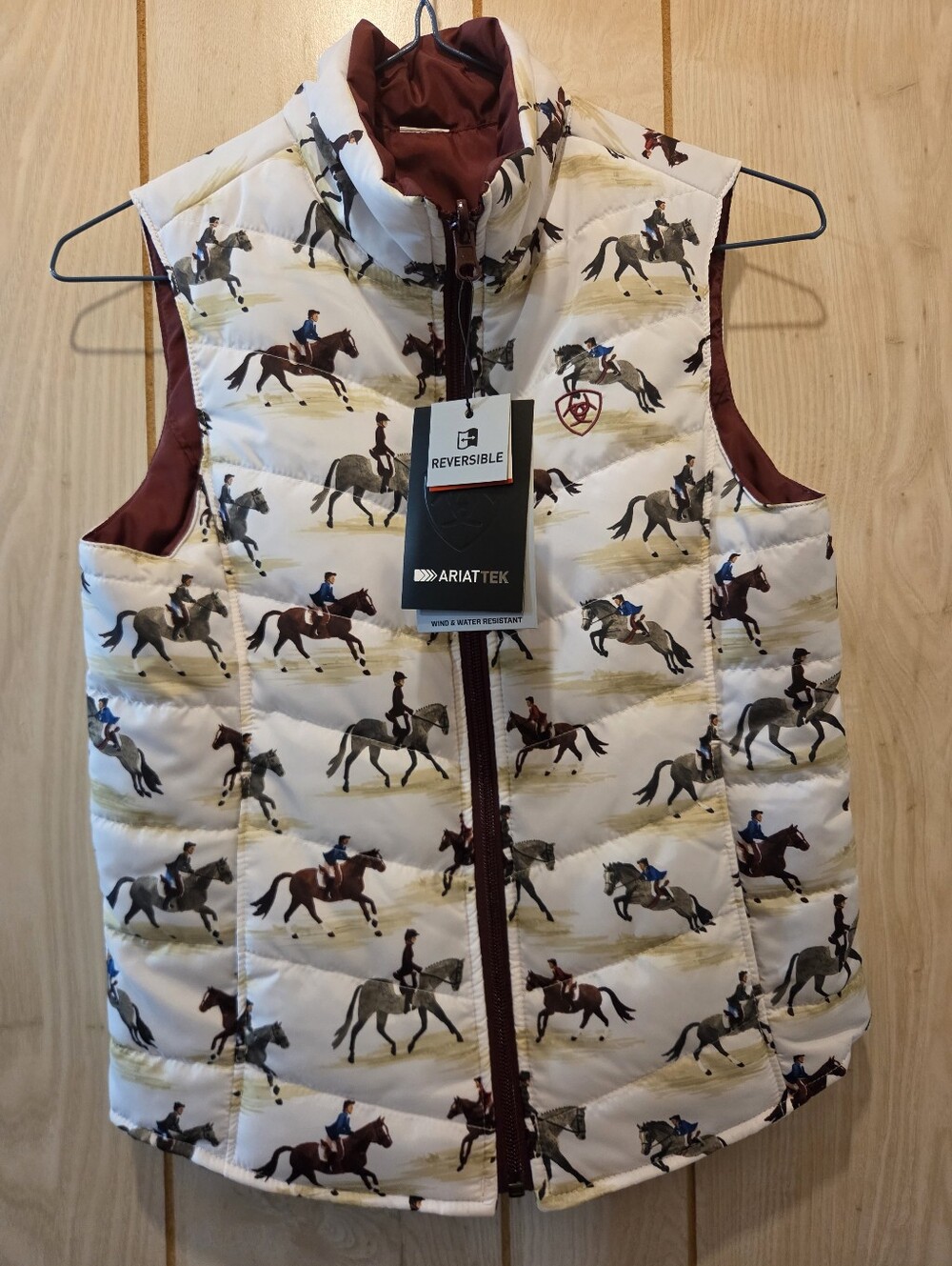 Ariat Bella Reversible Vest (Good Show/zinfandel) New Child Med (Sz 10)
